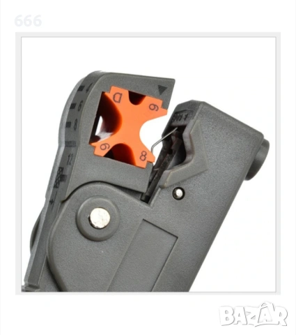 Ротационен инструмент за коаксиален кабел, метал/пластмаса, сив/оранжев, снимка 4 - Други инструменти - 53431132