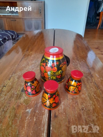 Стара Руска дървена чаша,чаши,хохлома #11, снимка 6 - Други ценни предмети - 53405008