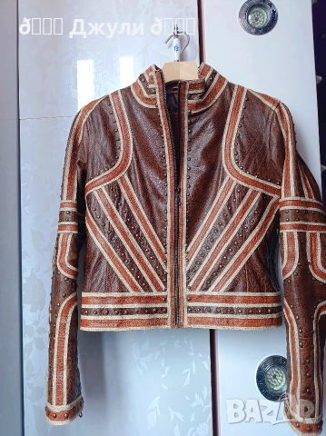 Уникално кожено яке от телешка кожа Enigma, снимка 2 - Якета - 54038603