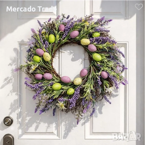 Декоративен великденски венец Mercado Trade, Яйца и лавандула