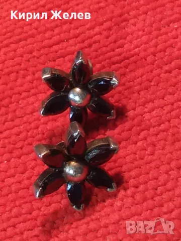 ФЛОРАЛНИ СКЪПОЦЕННИ СРЕБЪРНИ ОБЕЦИ МАРГАРИТКИ РОДИРАНО СРЕБРО 925 с ФАСЕТИРАН ЧЕРЕН ТУРМАЛИН 42320, снимка 12 - Обеци - 50136131