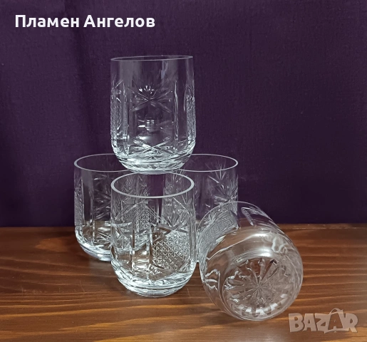 Комплект от 5 броя кристални чаши "Велизара" - Сливен, снимка 8 - Чаши - 53652221