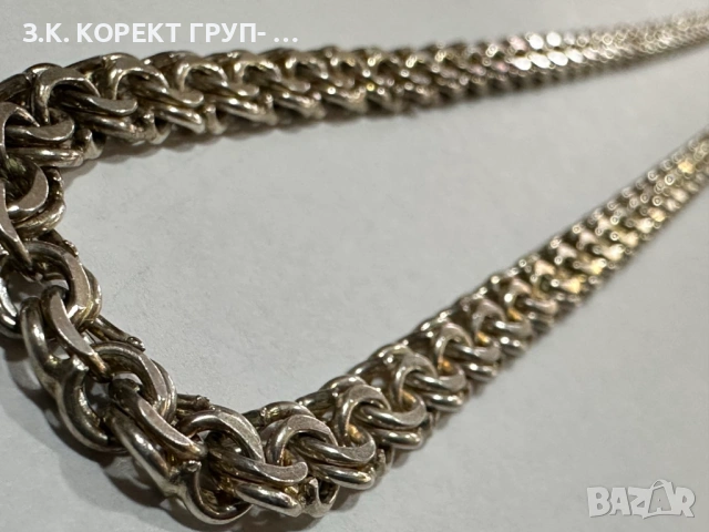 Сребърен Синджир 925, 32,57гр, снимка 4 - Колиета, медальони, синджири - 53619636