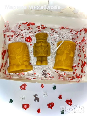 Коледни свещи от 100% чист пчелен восък, снимка 7 - Други - 52662796