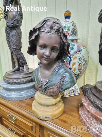 Уникален изключително красив антикварен колекционерски белгийски бюст , снимка 4 - Антикварни и старинни предмети - 45218722