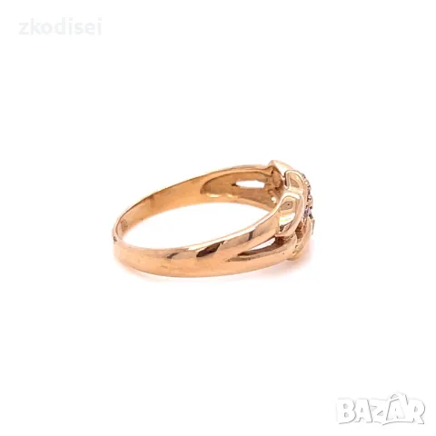 Златен дамски пръстен 2,56гр. 14кр.проба:585 размер:51 модел:30531-2, снимка 3 - Пръстени - 49734931