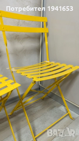 Продавам сгъваеми 2 бр. метални столове, снимка 2 - Столове - 53220052