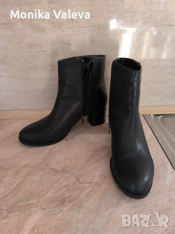 Елегантни черни боти на ток, снимка 2 - Дамски боти - 53615154