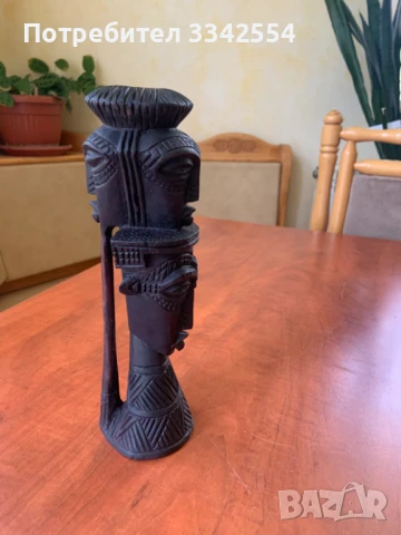 СВЕЩНИК ДЪРВОРЕЗБА ФИГУРА ТРИ ГЛАВИ УНИКАТ