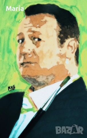 Димитър Рачков, портрет, акрил , снимка 2 - Картини - 53517295