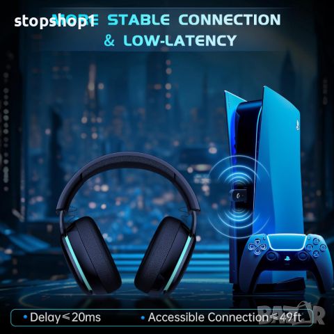 Captain 300 Bluetooth 5.2 gaming headset PC PS5,PS4,Mac,Nintendo Switch , снимка 8 - Bluetooth слушалки - 46674044