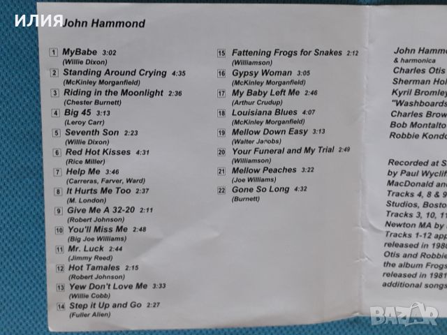 John Hammond – 1987 - John Hammond(Blues), снимка 2 - CD дискове - 45096194