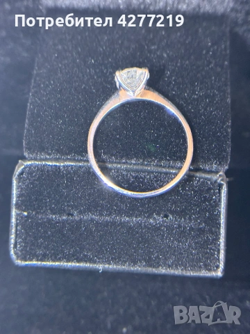 Пръстен с естествен диамант, снимка 3 - Пръстени - 54293394