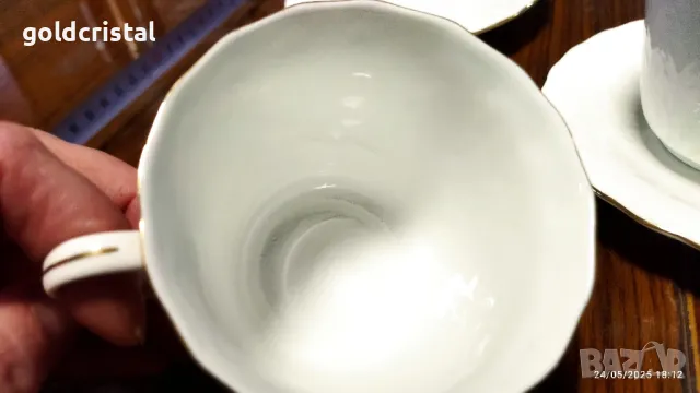 Стар български костен порцелан Бононя Ралица чаши за чай , снимка 7 - Антикварни и старинни предмети - 50425726