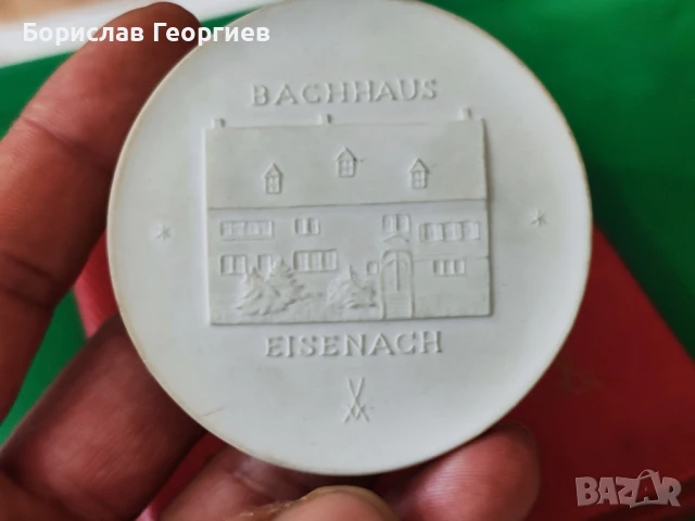 Порцеланов плакет на Йохан Бах от Meissen, снимка 4 - Колекции - 51166349