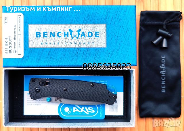  Benchmade Bugout 535 Carbon  /Benchmade Taggedout 15535OR Carbon, снимка 3 - Ножове - 46797303