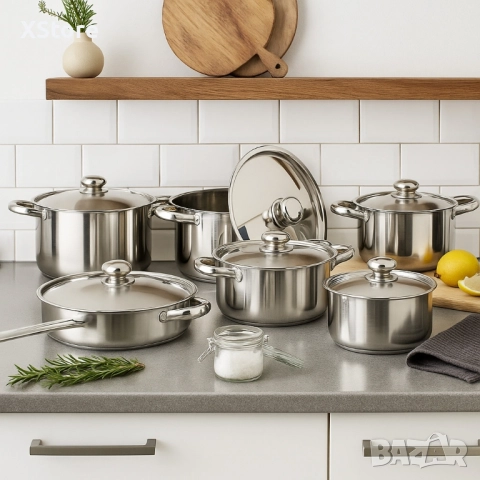 Професионален комплект тенджери Zeiplteir - 12 части, снимка 3 - Съдове за готвене - 52507716