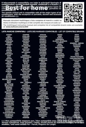 Meliconi AC 200 Универсално дистанционно управление за климатици, снимка 3 - Друга електроника - 51472783