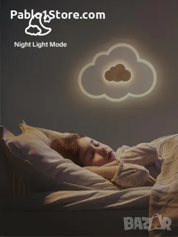 FANLG LED плафониера Clouds, 30 cm стенна лампа Детска LED плафониера Димируема с дистанционно управ, снимка 4 - Други стоки за дома - 48174788