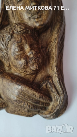 Старо стенно пано "Св.Богородица и Младенеца", снимка 3 - Антикварни и старинни предмети - 53773918