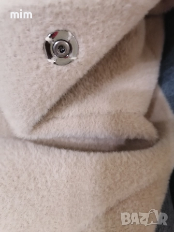 Кашмирено палто бежово, снимка 2 - Палта, манта - 52856942