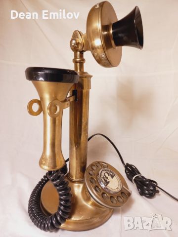 Ретро телефон тип свещник , снимка 3 - Антикварни и старинни предмети - 46367422