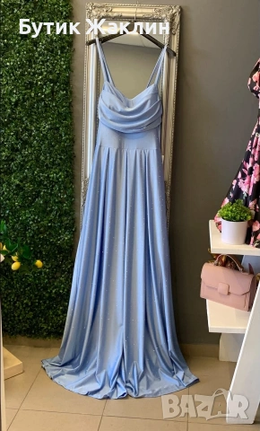 Дълги сатенени рокли с камъни, снимка 4 - Рокли - 53989770