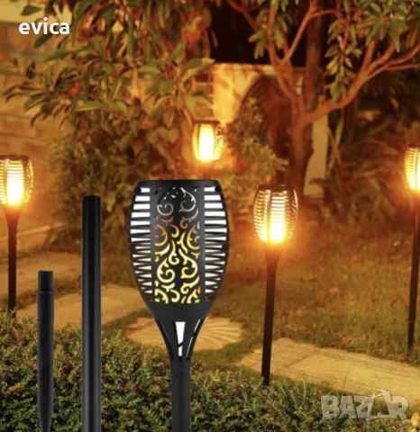 Соларна лампа тип пламък – комплект от 6 бр., снимка 2 - Соларни лампи - 51348473