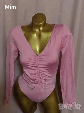 M Розово боди с дълъг ръкав , снимка 5 - Блузи с дълъг ръкав и пуловери - 52716851