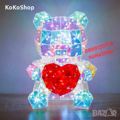 Светещо мече със сърце в луксозна кутия – романтичен подарък