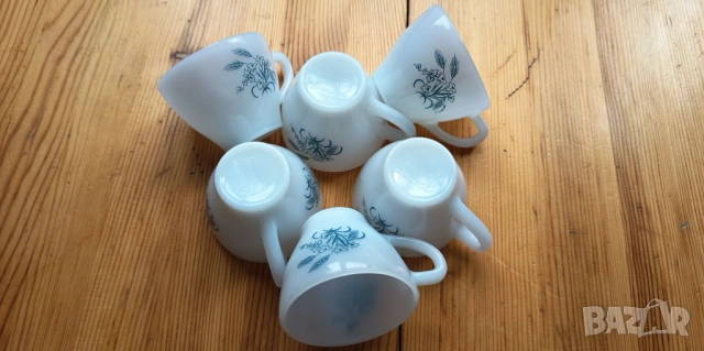 Винтидж чашки за кафе  Rigopal - Primavera, опалово стъкло, снимка 8 - Чаши - 53840010