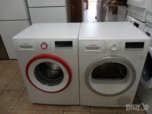 Комплект пералня и сушилня с термопомпа Бош Bosch Serie 4 А+++ 8кг 2 години гаранция!, снимка 1 - Перални - 46110467