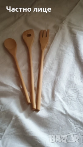 Дървени прибори за готвене нови 3бр.-2евро.