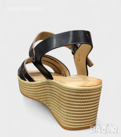 Дамски сандали от естествена кожа с платформа 6см, българско производство – C5077-1 BLACK, снимка 3 - Сандали - 51000712