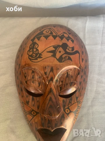 дървена африканска маска  , снимка 3 - Антикварни и старинни предмети - 51265930