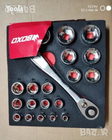 BOXO TOOLS 20 части 3/8 качествени тресчотка вложки slim lower profile комплект foam, снимка 2 - Гедорета - 52890042