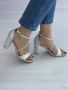 Стилни дамски сандали с отворен дизайн и елегантен ток, снимка 2