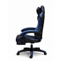 Ергономичен геймърски стол с масажна функция и поставка за крака – черно-син, снимка 6
