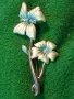 ПРЕКРАСНА НЕЖНА СРЕБРИСТА ФЛОРАЛНА АРТ БРОШКА ЦВЕТЕ 48880, снимка 10