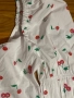Уникален кукленски топ буфан ръкав бюстие памук ,памучно елегантно бяло с черешки череши, снимка 4