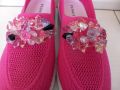 Дамски спортни обувки в розов цвят с камъни, снимка 3