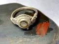 СТАР СКЪПЕЦЕНЕН СРЕБЪРЕН ПРЪСТЕН СРЕБРО 925 с РЪЧНО ФАСЕТИРАН НАТУРАЛЕН ПЕРИДОТ с ИНКЛУЗИИ 48621, снимка 2