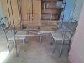 Стъклена маса + 4 стола, снимка 1