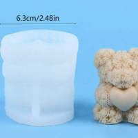 3D силиконов молд форма за свещи, сапуни - мече от рози     3445, снимка 3 - Форми - 45003071