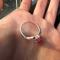 925 малък сребърен пръстен с рубин 7x5мм, тегло 2гр. , снимка 6 - Пръстени - 44942720