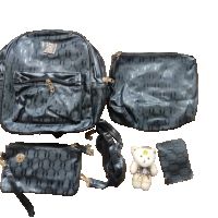 Комплект раница и 3 чантички / Цвят: Черен, снимка 7 - Чанти - 45367490