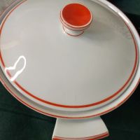 Bavaria Schumann porcelain Супници с наситен оранжево/червен кант , снимка 3 - Други - 45674669