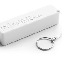 Универсална външна батерия Power Bank 2600mAh, Tип ключодържател, Бял, снимка 1 - Друга електроника - 45372233