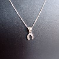 Сребърен Синджир плюс медальон Подкова с камъчета, снимка 3 - Бижутерийни комплекти - 45201891