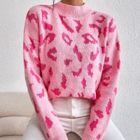 Розов пуловер Shein, снимка 2 - Блузи с дълъг ръкав и пуловери - 44972768
